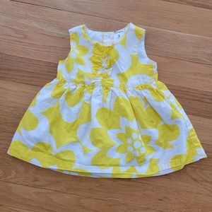 Carter's Yellow and White Ruffled Baby Dress, Size 3 Months